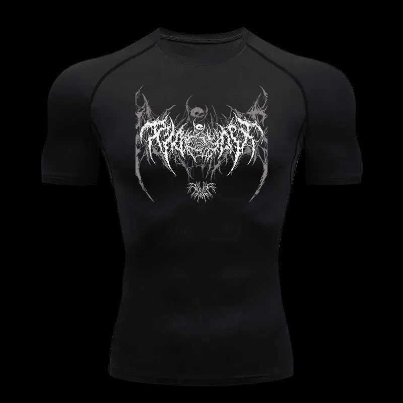 Y2K Compression Shirt Men Fitness Gym Skeleton Sport Running T-Shirt Rashgard Tops Tee Quick Dry Short Sleeve T-Shirt For Men