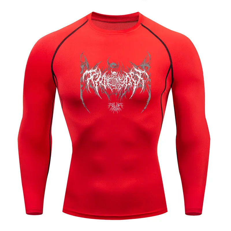 Y2K Compression Shirt Men Fitness Gym Skeleton Sport Running T-Shirt Rashgard Tops Tee Quick Dry Short Sleeve T-Shirt For Men