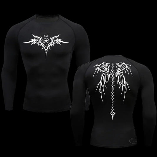 Anime Print Running Compression T-Shirt Gym