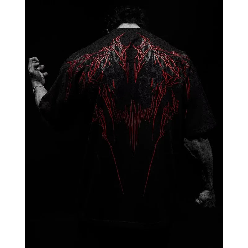 Ins American Y2k King Oversized T-shirt New Harajuku Crew Neck Oversized T-shirt Short-sleeved Top Gothic Clothing Street Top